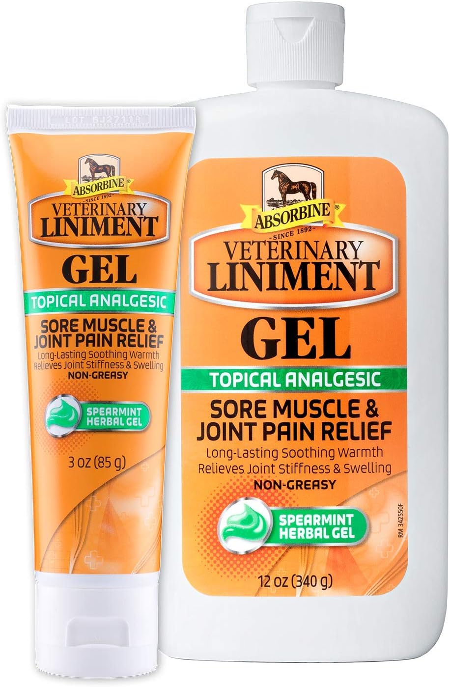 Absorbine Veterinary Liniment Gel, Topical Menthol Analgesic Rub for Sore Muscle, Joint & Arthritis