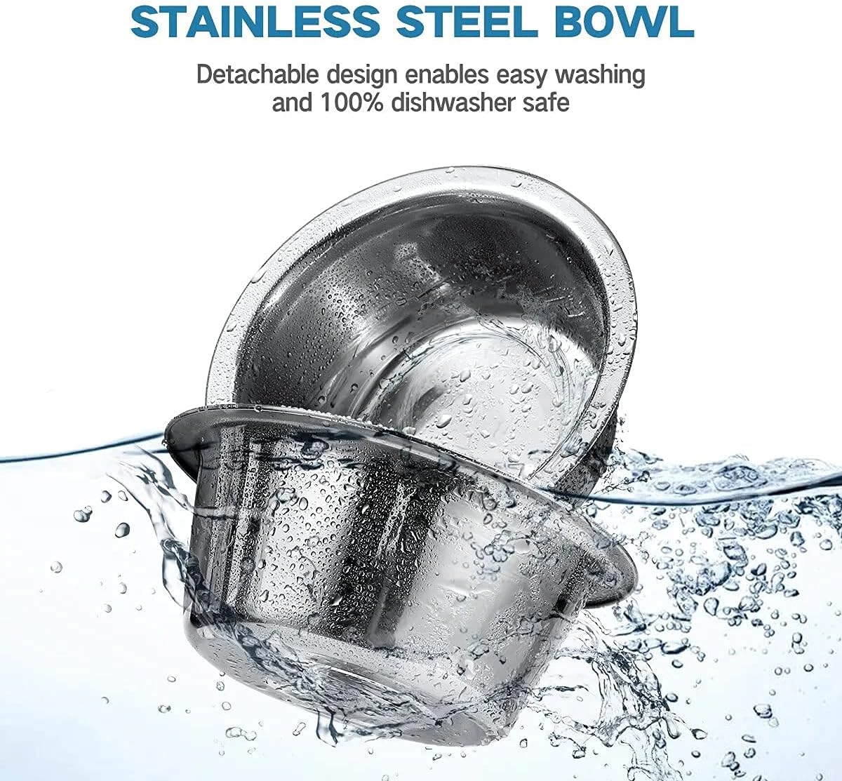 All for Paws Height Adjustable Cat Elevated Bowls Stainless Steel Dog Food Water Bowls, Height