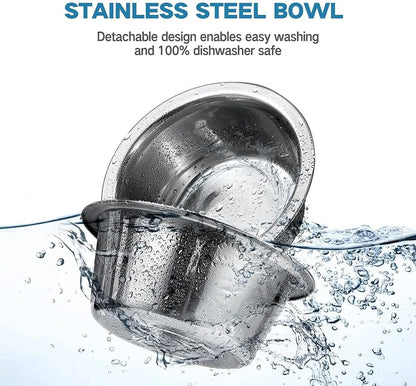 All for Paws Height Adjustable Cat Elevated Bowls Stainless Steel Dog Food Water Bowls, Height