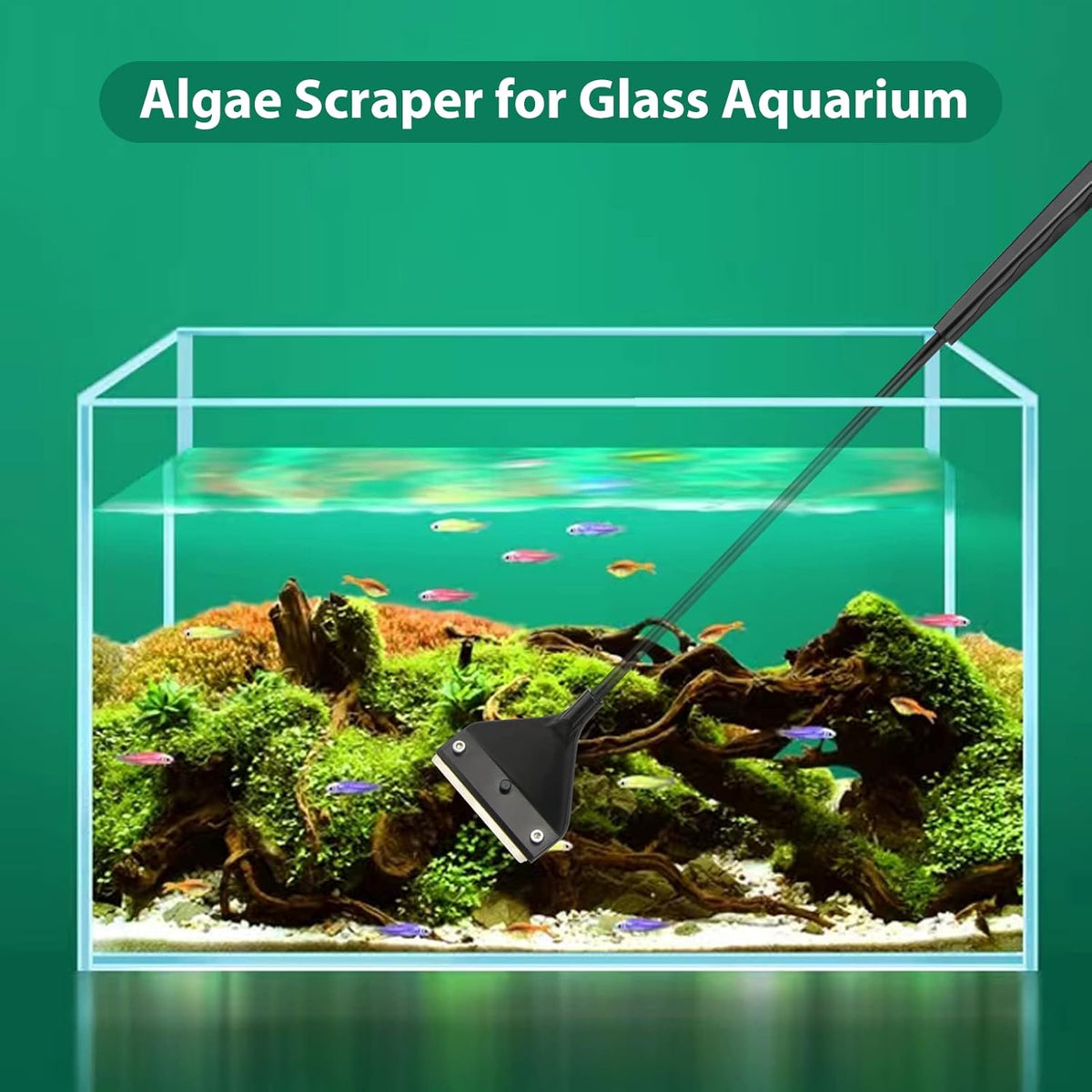 Algae Scraper for Glass Aquarium,Aquarium Razor Scraper with 10 Replaceable Blades,Aquarium