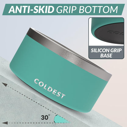 Coldest Dog Bowl - Anti Rust Metal, Non Slip, 3 Layers Insulated Stainless Steel Dog Bowls - Spill