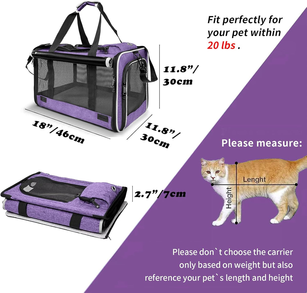 Carrying Bag for Yorkie Dog Travel Kennel Ventilated Softside Pet Carrier Tiny Dog Crate for Teacup