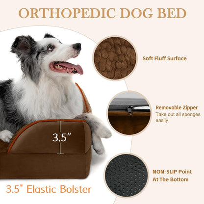 Comfort Expression Small Dog Beds Waterproof Orthopedic Foam Dog Sofa Beds for Medium Dogs Comfy