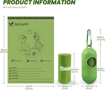 Poop Bags for Dogs-1050 Counts, 70 Rolls With a Free Dispensers, Doggie Poop Bags Made of