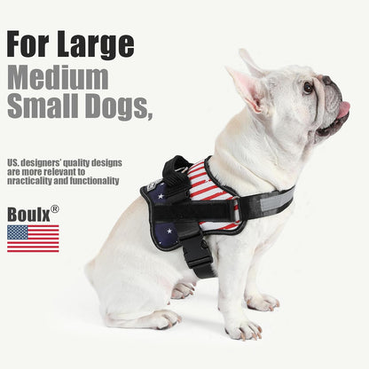 Bolux Dog Harness, No-Pull Reflective Dog Vest, Breathable Adjustable Pet Harness with Handle for