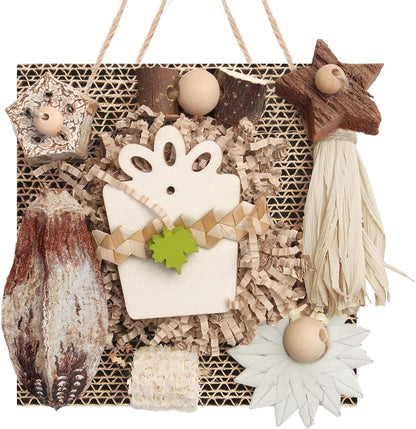 Kyouki Bird Toys, Parakeet Toys, Parrot Toy, Conure Hanging Chewable Cardboard Foraging Suitable
