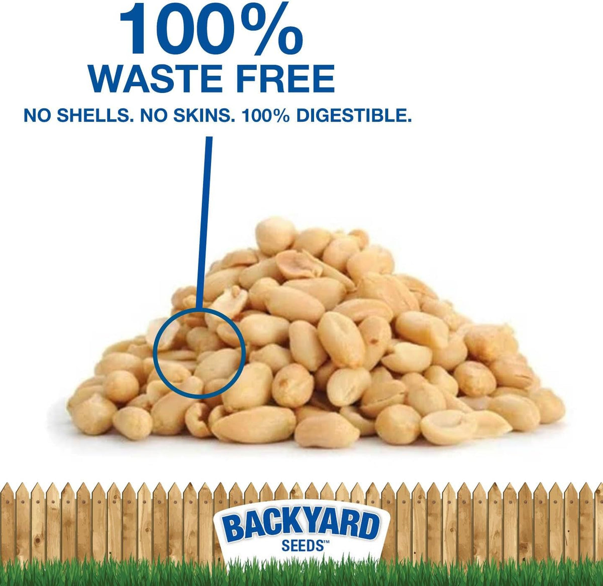 Backyard Seeds Shelled Whole Peanuts for Woodpeckers, Birds, Squirrels & Wildlife – Premium Wild