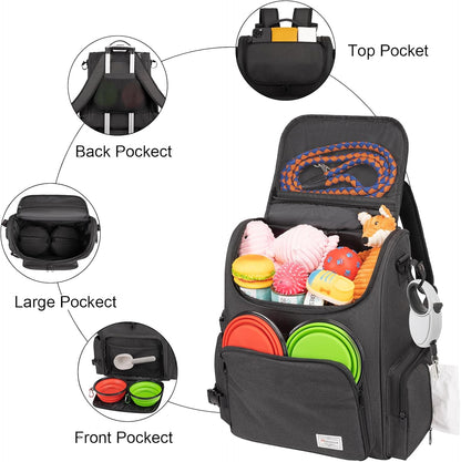 Modoker Dog Travel Bag Backpack, Airline Approved Pet Accessories Organizer for Dog and Cat with