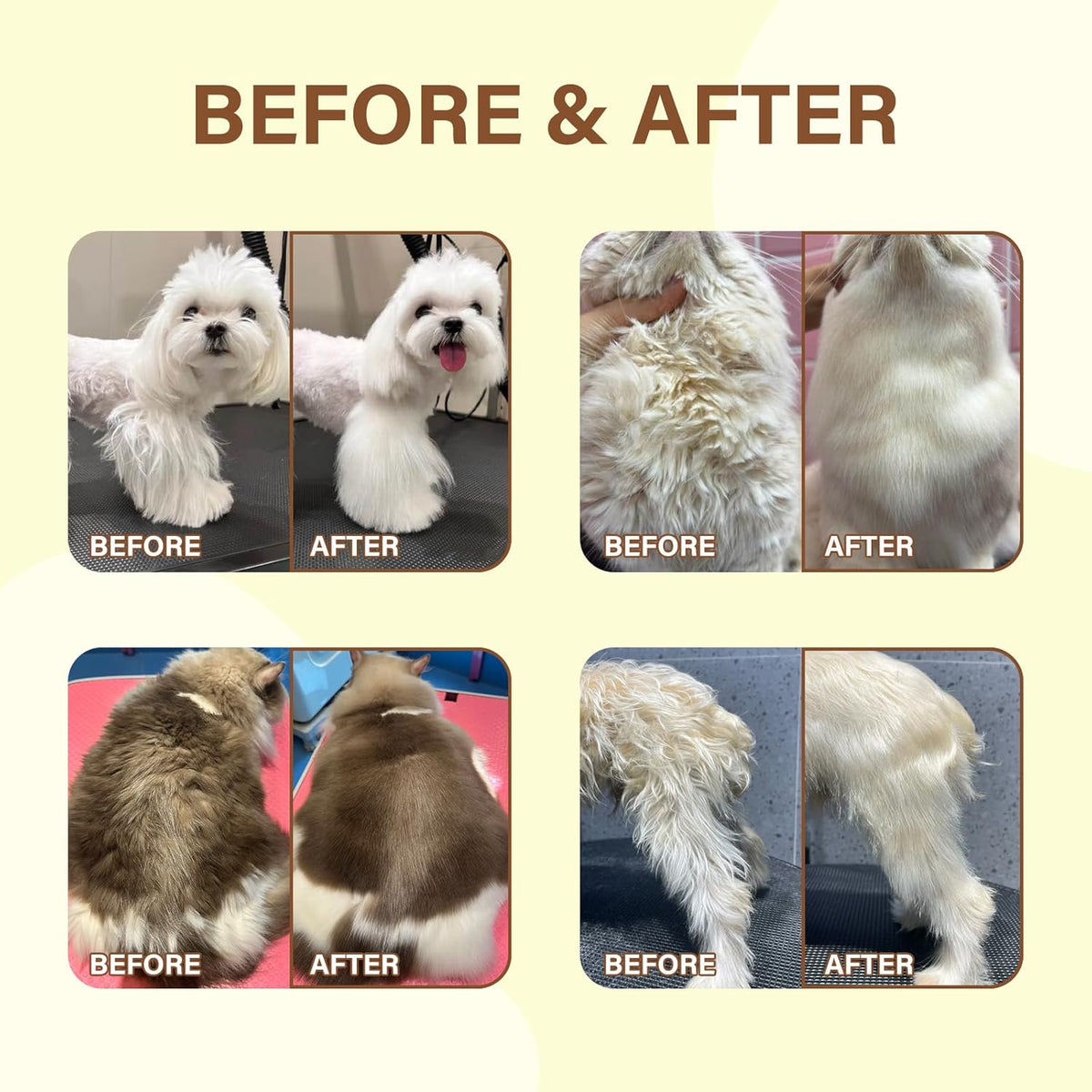 Pet Fur Care Oil - Detangles, Reduces Shedding - Adds Shine with Collagen & Natural Oils - Leave-in
