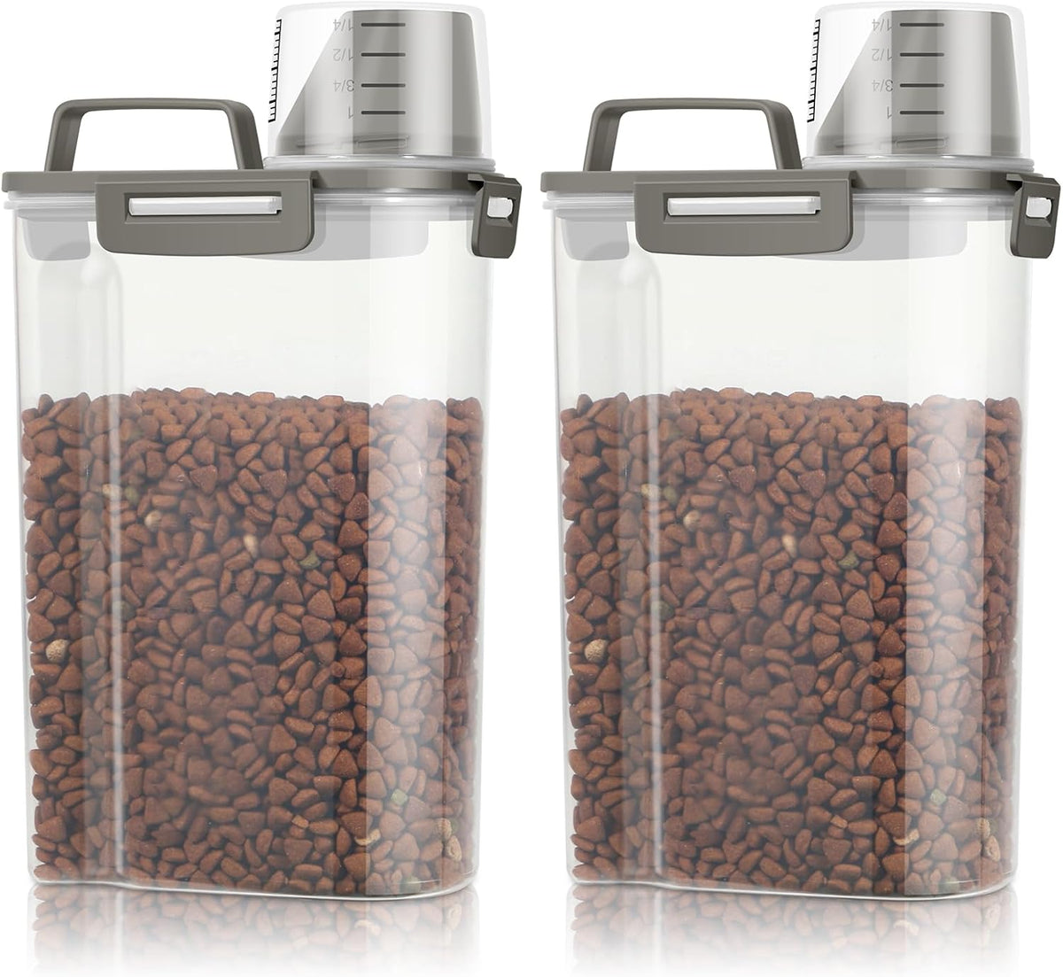 TBMax Small Dog Cat Food Storage Containers 2 Pack, Travel-Friendly Pet Food Container with Spout &