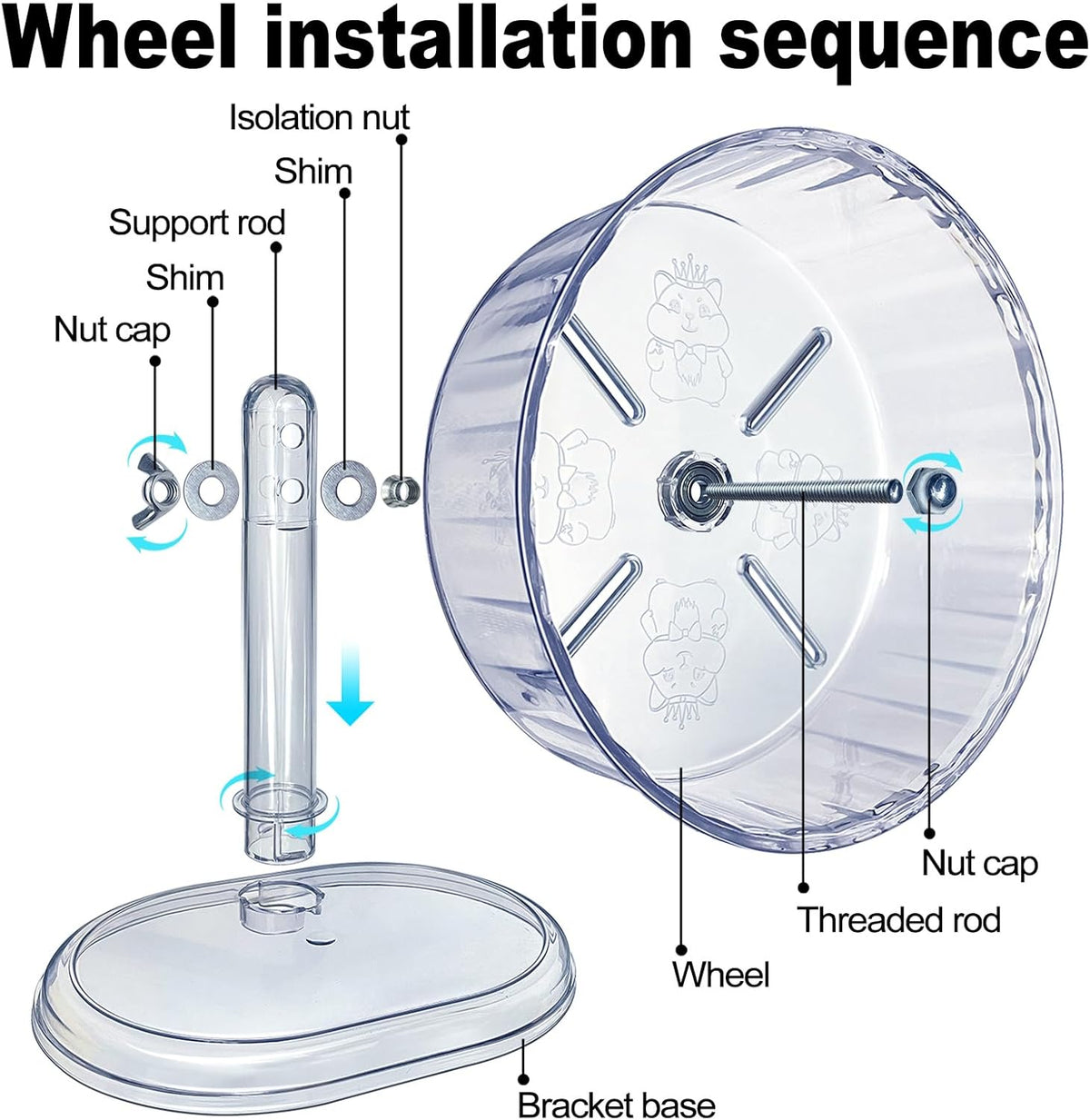 Silent Hamster Wheel, Super-Silent Hamster Exercise Wheels Accessories, Quiet Running Wheels