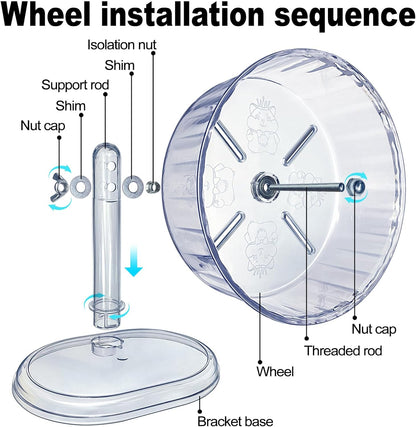 Silent Hamster Wheel, Super-Silent Hamster Exercise Wheels Accessories, Quiet Running Wheels