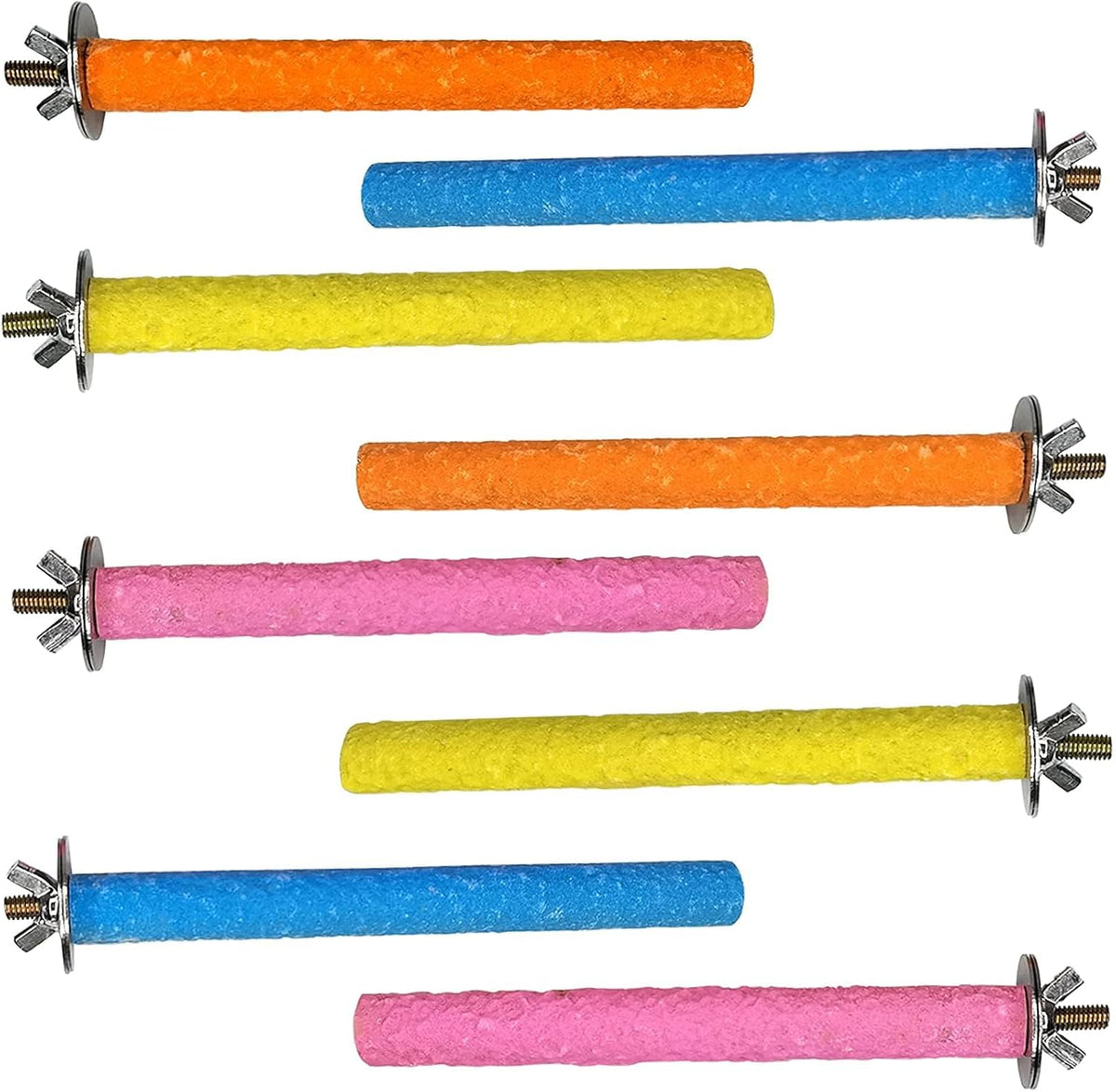 Hamiledyi Bird Perches for Cage Grinding Sand Bird Perches 8pcs Claw Trim Cage Perches Stand for
