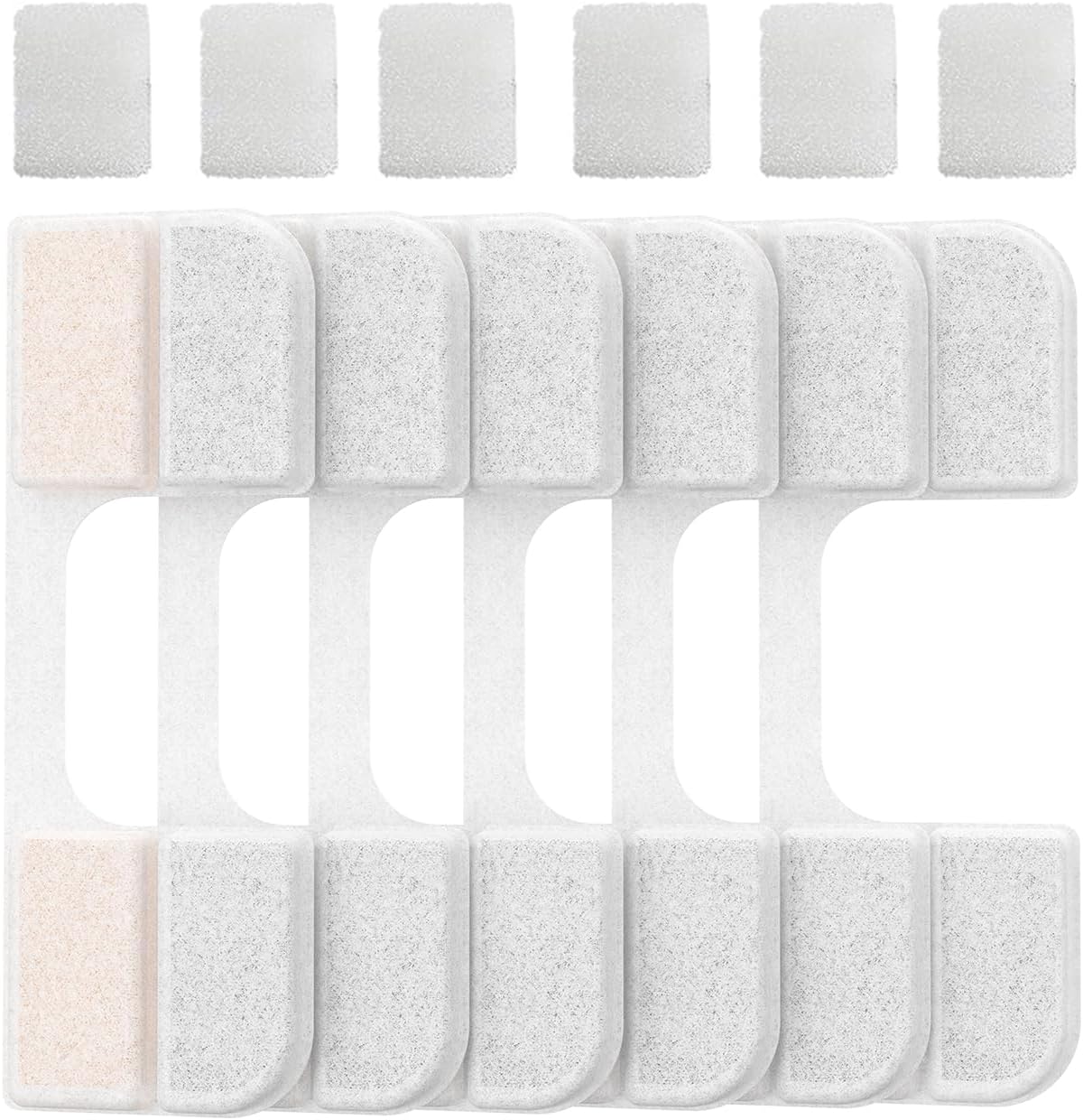 6 Pack Replacement Filters + 6 Pump Sponges for Cat Water Fountain [FN-W17] - 108oz/3.2L Pet Water