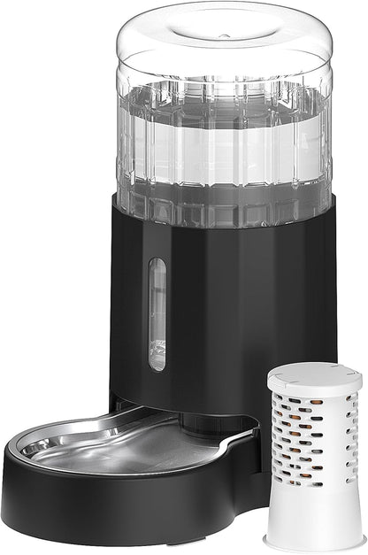 CZPET Automatic 4L Filter Dog and Cat Water Dispenser with Stainless Steel Bowl Gravity