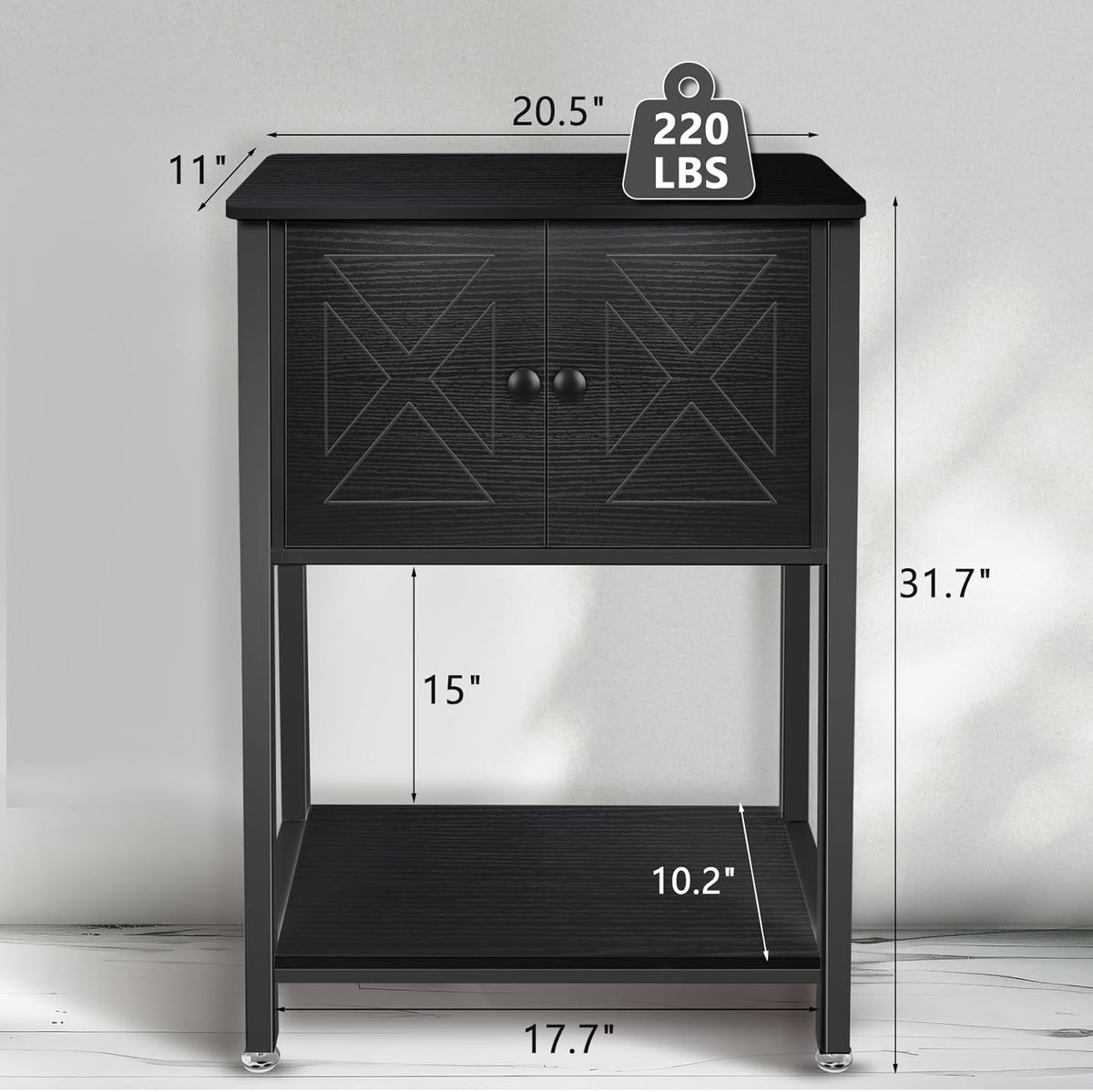 5-10 Gallon Fish Tank Stand, Heavy Duty Aquarium Stand with Cabinet & Power Outlets for Fish Tank