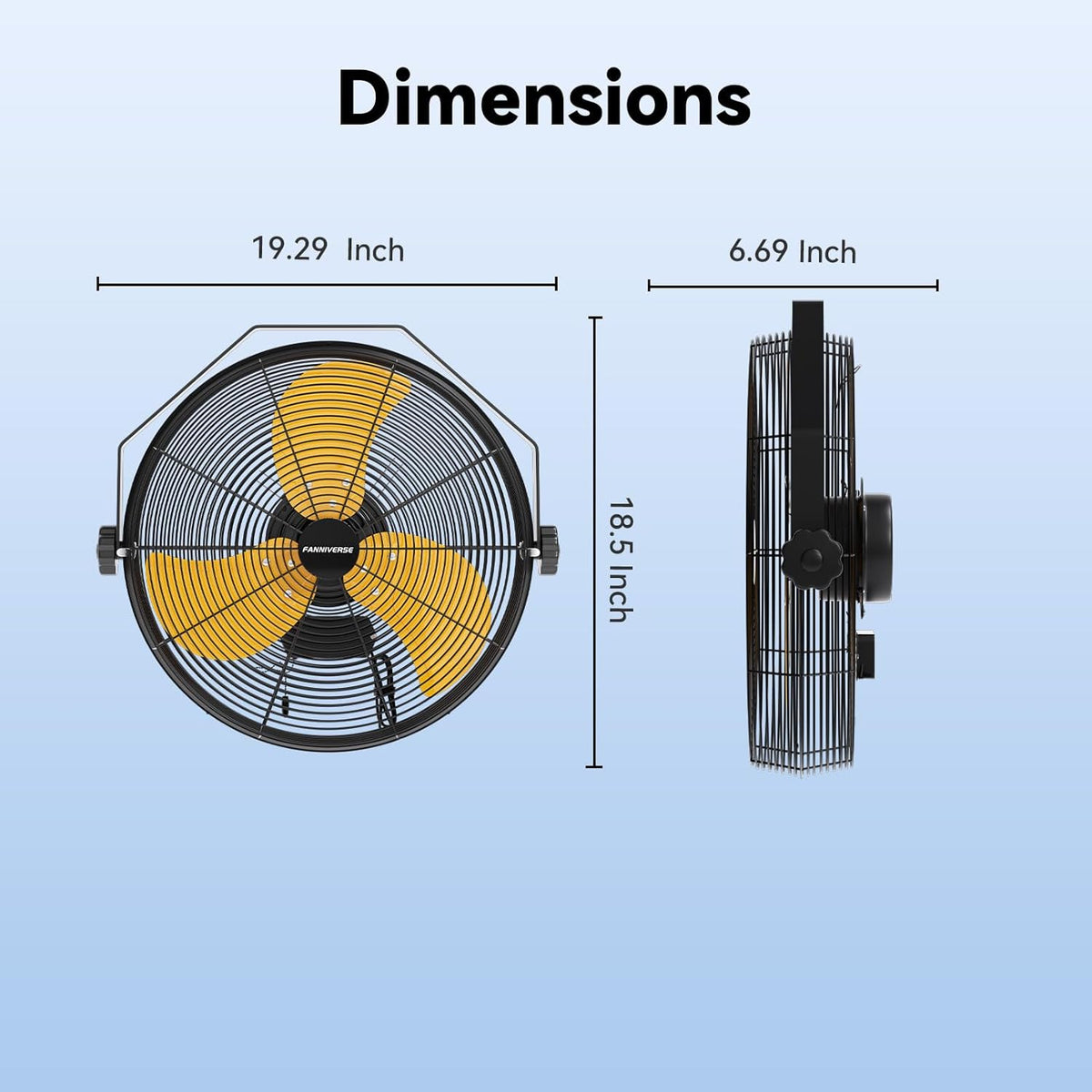 14 Inch Wall Fan Pro Series - Waterproof Motor High Velocity Wall Mount Fans for Commercial