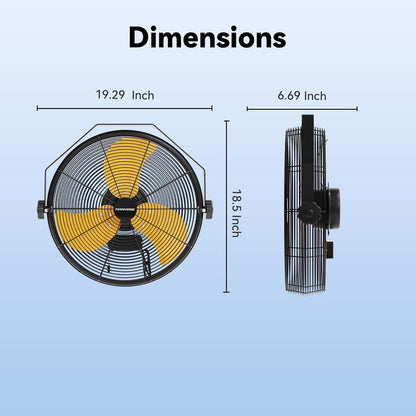 14 Inch Wall Fan Pro Series - Waterproof Motor High Velocity Wall Mount Fans for Commercial
