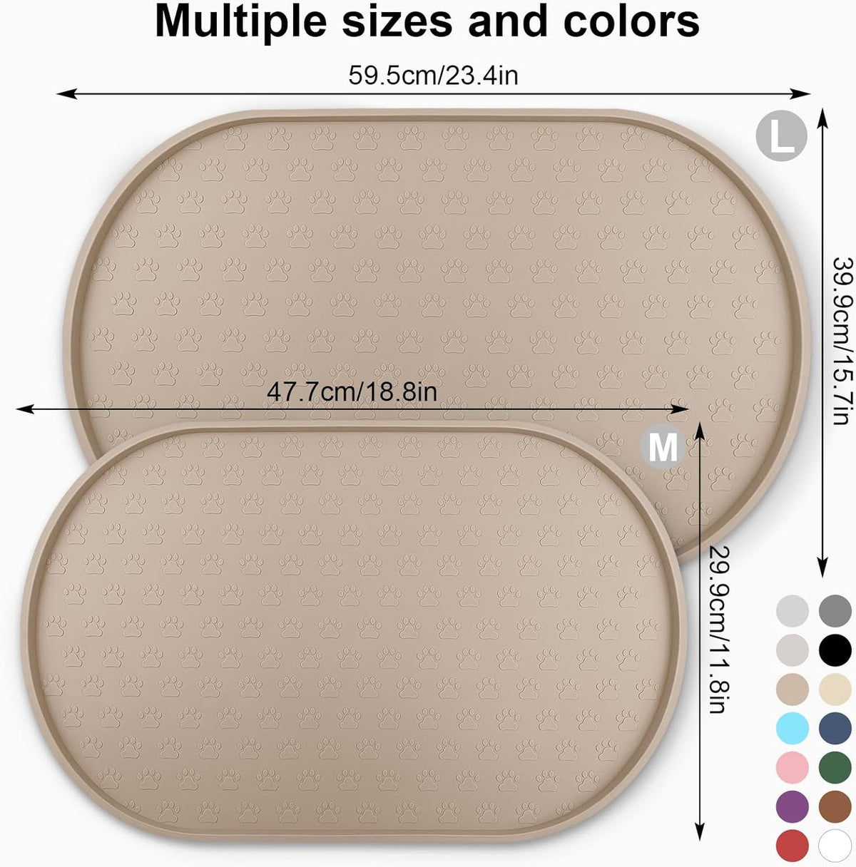 KPWACD Dog Food Mat Anti-Slip Bowl Mats for Food and Water, High-Lips Waterproof Pet Placemat