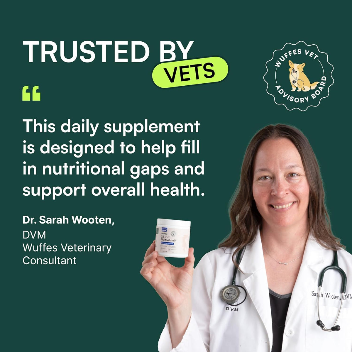 Wuffes 23-in-1 Dog Multivitamin Supplement for Hip & Joint, Skin & Coat and Immune System Support