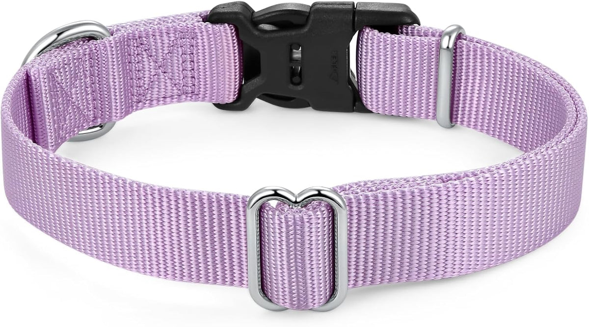 Mikivery Nylon Dog Collar with Quick Release Buckle Soft Adjustable Sturdy for Small Medium Large