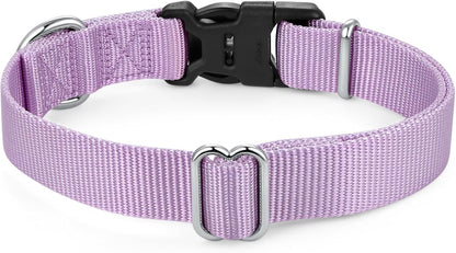 Mikivery Nylon Dog Collar with Quick Release Buckle Soft Adjustable Sturdy for Small Medium Large