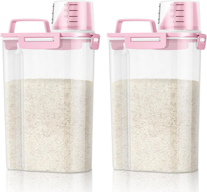 TBMax Rice Container 2 Pack 5 Lbs Cereal Container Storage, Kitchen Pantry Food Storage Holder with
