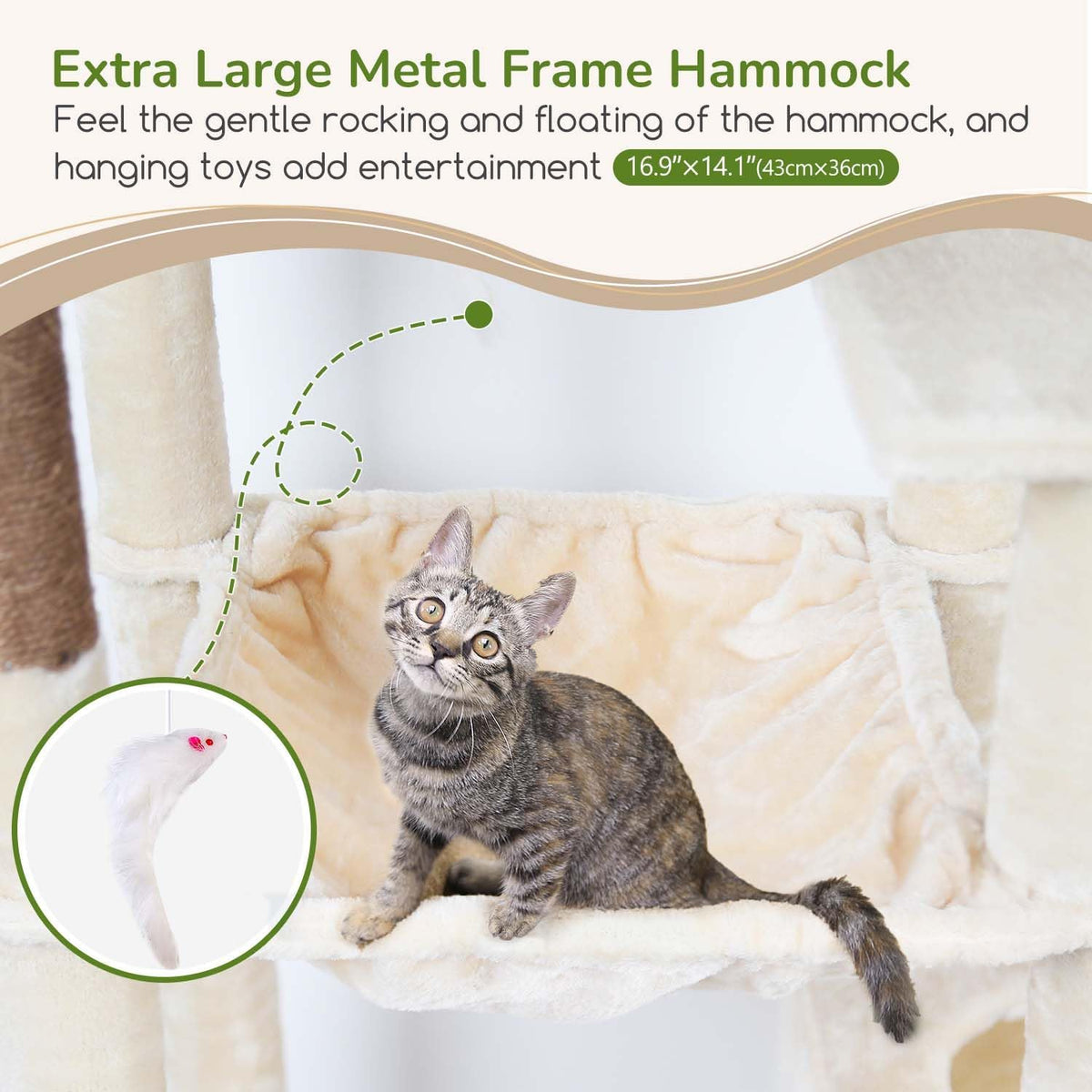 Globlazer Heavy Duty Cat Tree Tower, 70inch Sturdy Cat Tree for Indoor Cats Sturdy Large Cat Tower