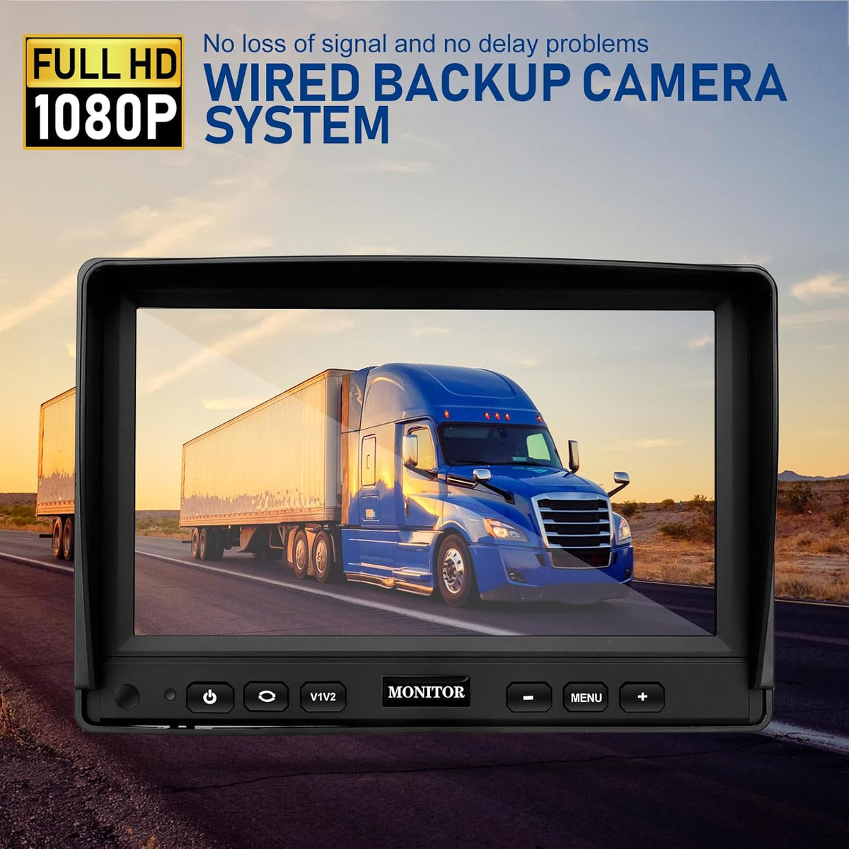 Backup Camera for Truck RV,Back up Camera with Screen Kit HD 1080P 7inch Reverse Monitor,Rear View