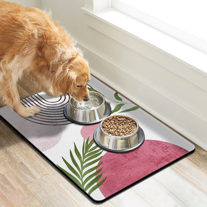 Dog Food Mats for Floors, Absorbent Dog Bowl Mat for Food and Water Dispenser Mat, Quick Dry Cat