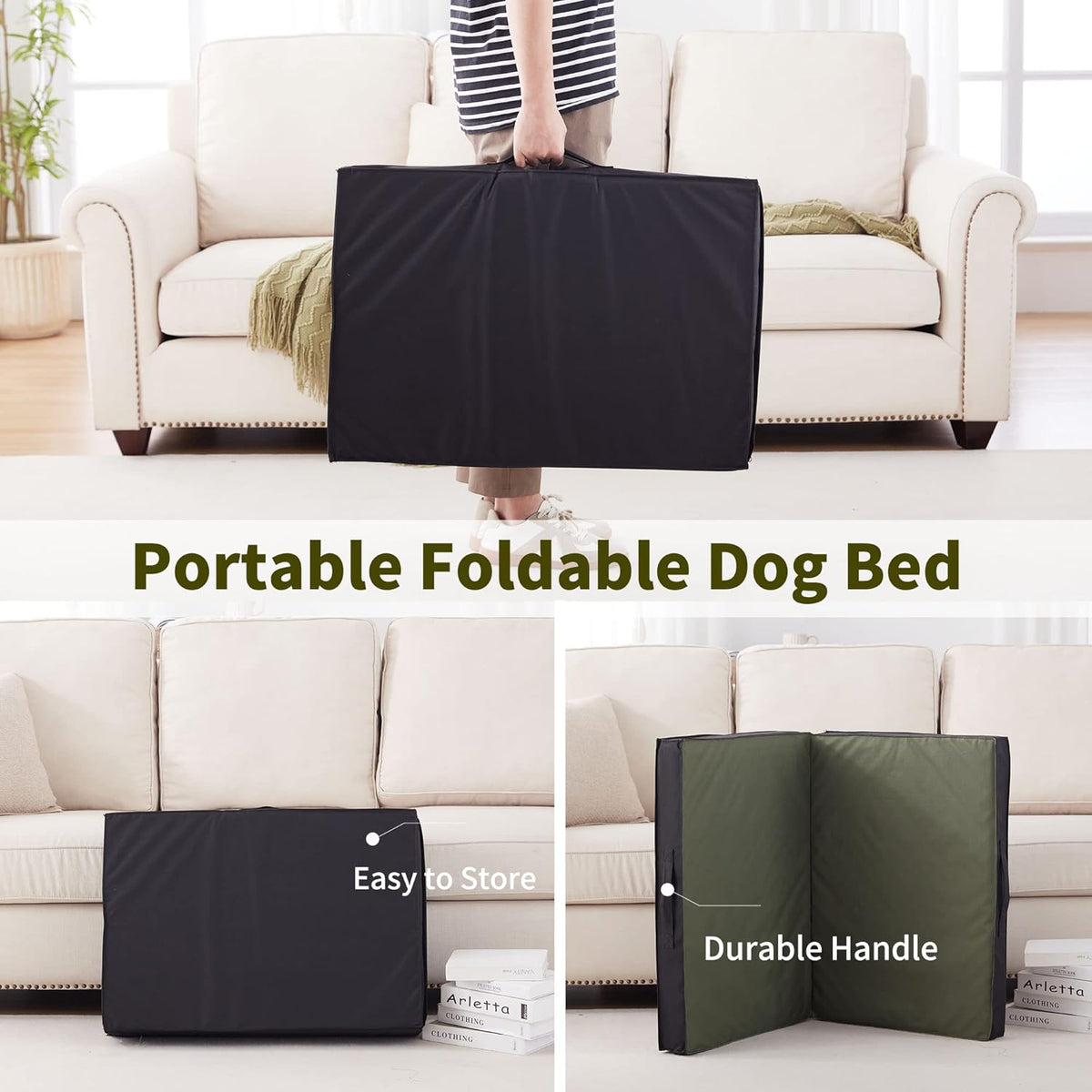 Outdoor Dog Bed - Waterproof, Portable, Foldable, Cooling, Orthopedic for Large Dogs - 35" All