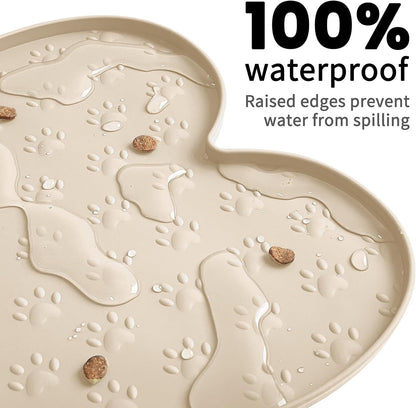 Dog Food Mat Anti-Slip Silicone Dog Bowl Mat Thicker Pet Placemat Waterproof Cat Feeder Pad with