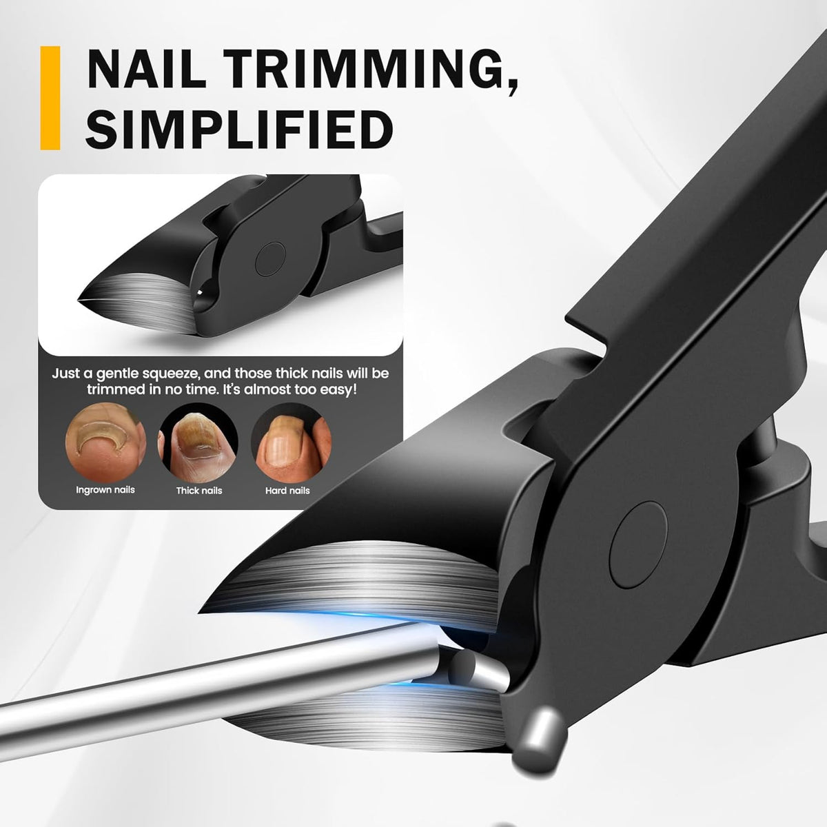 BEZOX Thick Toe Nail Clippers - Comfortable Rebound Thick Spring Toenails Clipper for Thick Nails