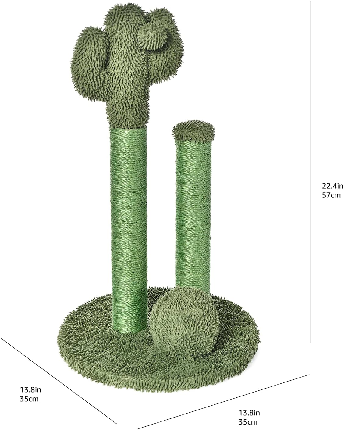 Amazon Basics Cat Scratcher - Indoor Cactus Triple Posts Cat & Kittens Scratching Post with