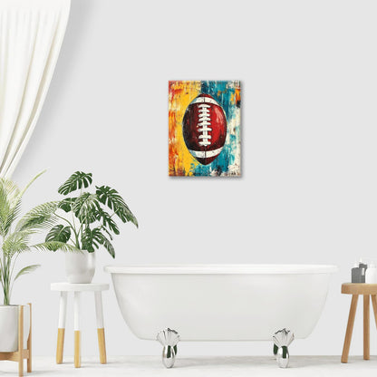 Graffiti Football Bathroom Pictures Wall Art, Rugby Sport Bathroom Wall Decor, Colorful Football