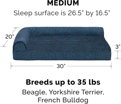 Furhaven Cooling Gel Dog Bed for Medium/Small Dogs w/ Removable Bolsters & Washable Cover, For Dogs