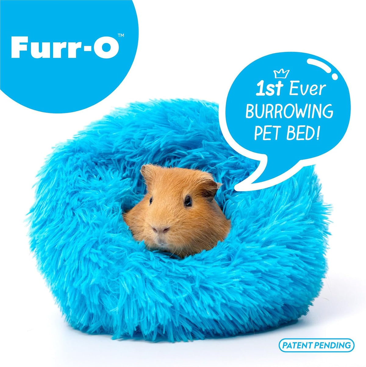 Paw Inspired Furr-O Burrowing Pet Bed with Zip-On Spandex and Fleece Bottoms for Guinea Pigs and