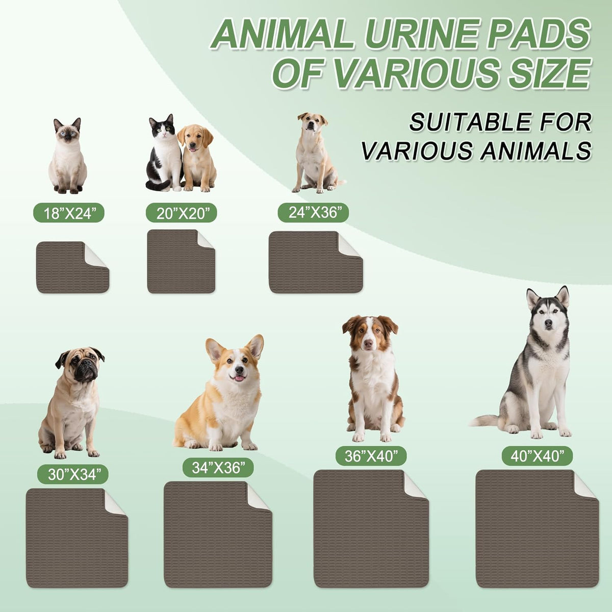 Washable Pee Pads for Dogs, 2 Pack Reusable Puppy Pads Dog Pads, Non-Slip Dog Pee Pads, Leakproof