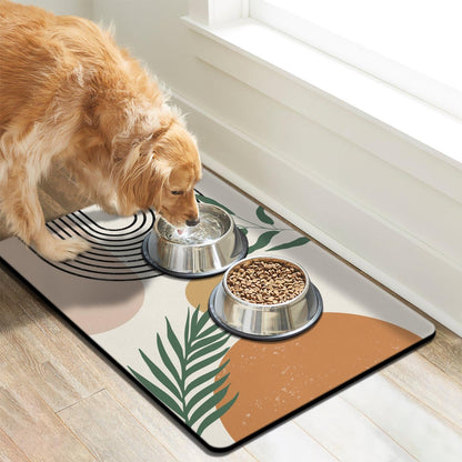 Dog Food Mats for Floors Super Absorbent, Pet Cat Food Mat - Non Slip Dog Bowl Mats for Food and