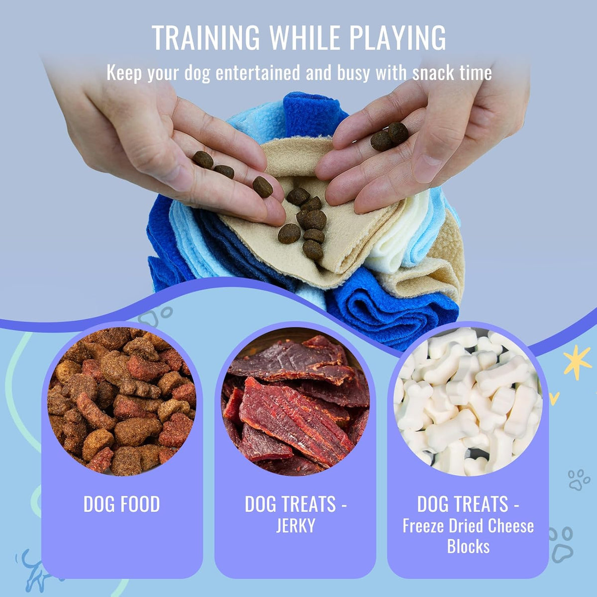 Pet Snuffle Ball, Puzzle Sniffing Interactive Dog Ball for Blind Dogs Training Stress Relief Dog