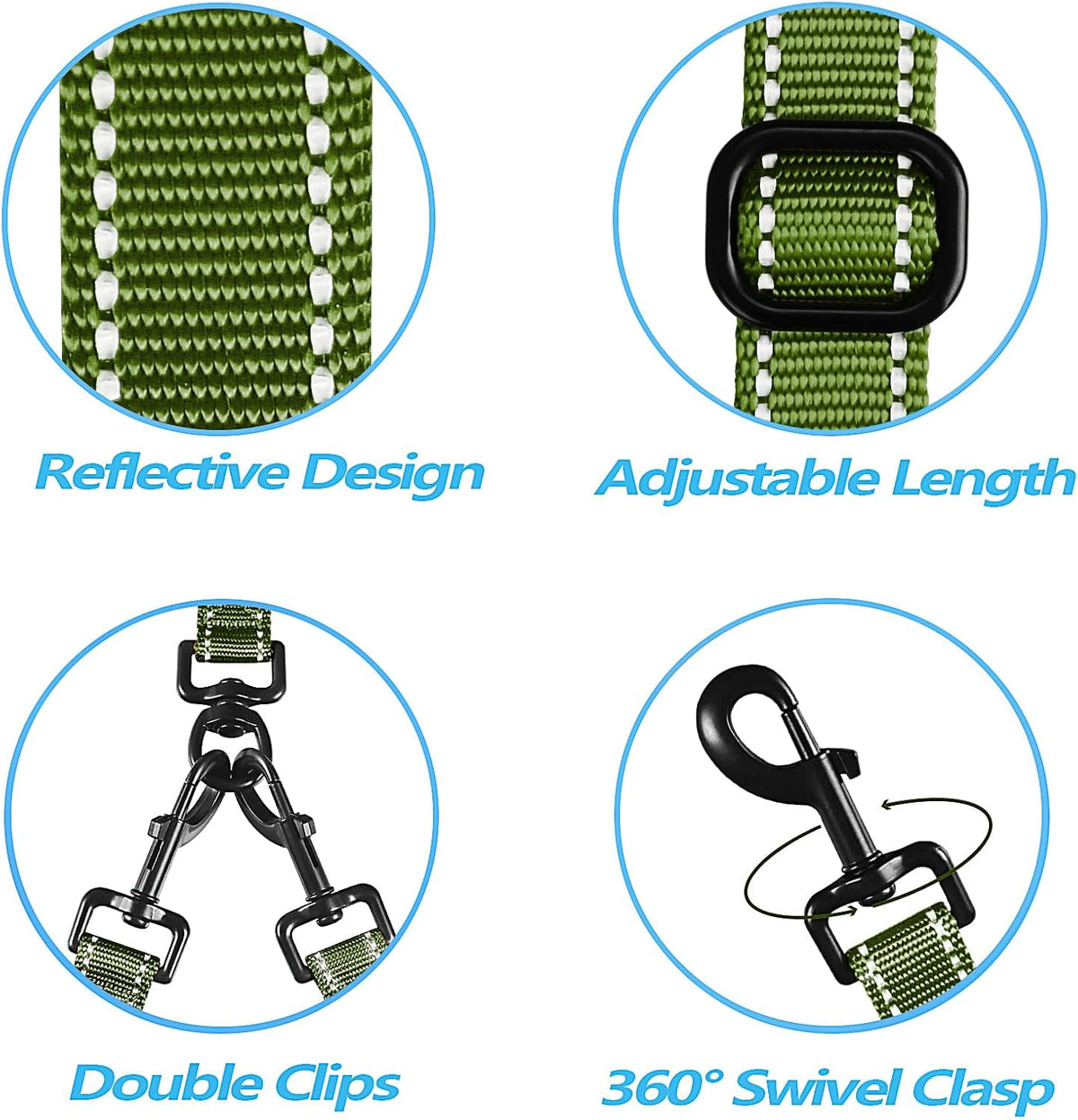 PetBonus Double Dog Leash, No Tangle Dual Leash, Reflective Walking Training Lead, 4 Comfortable