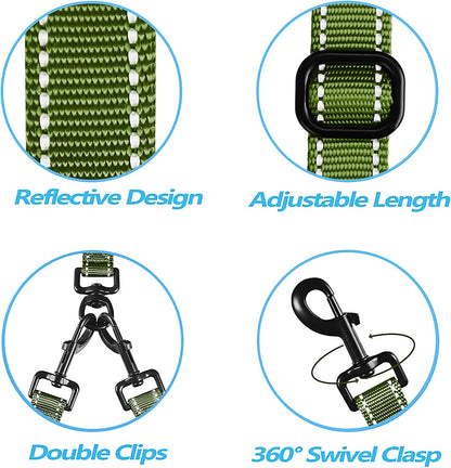 PetBonus Double Dog Leash, No Tangle Dual Leash, Reflective Walking Training Lead, 4 Comfortable