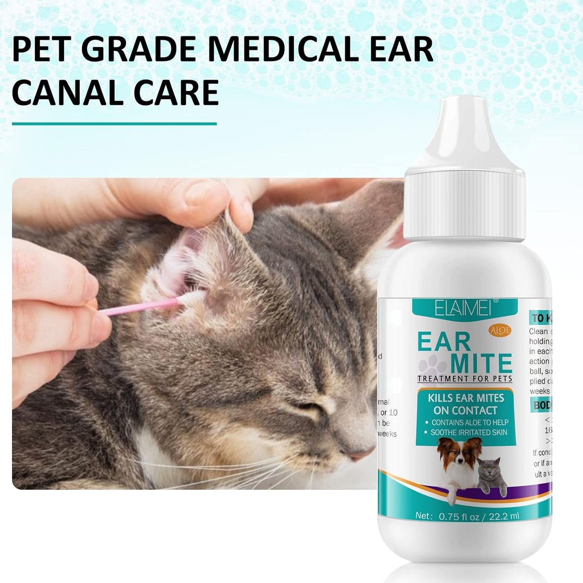Ear Mite Treatment for Dogs 2PACK, Dog Ear Infection Treatment, Dog Ear Mite Treatment, Dog Ear