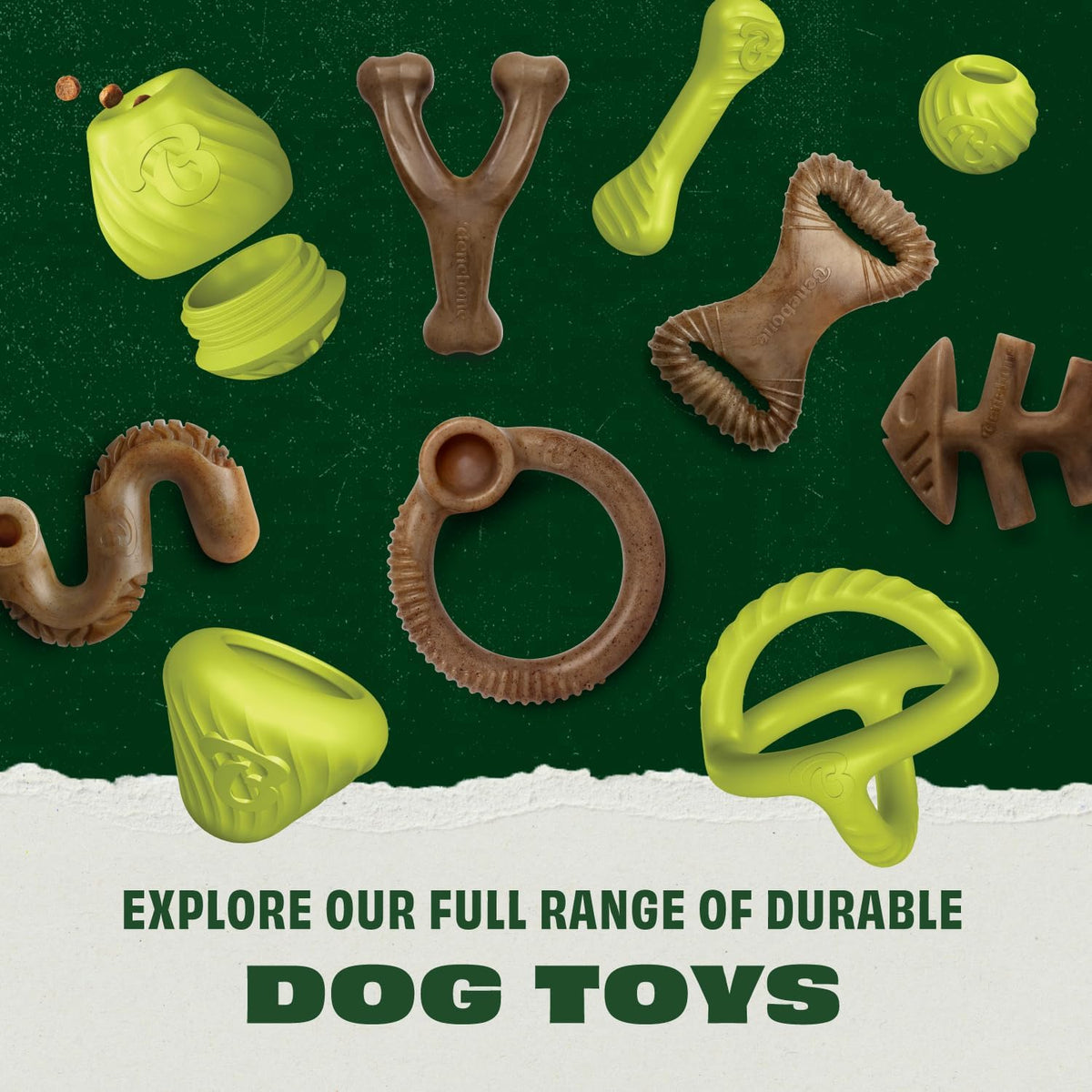 Benebone Natural Rubber Tug Interactive Dog Toy, Natural Rubber