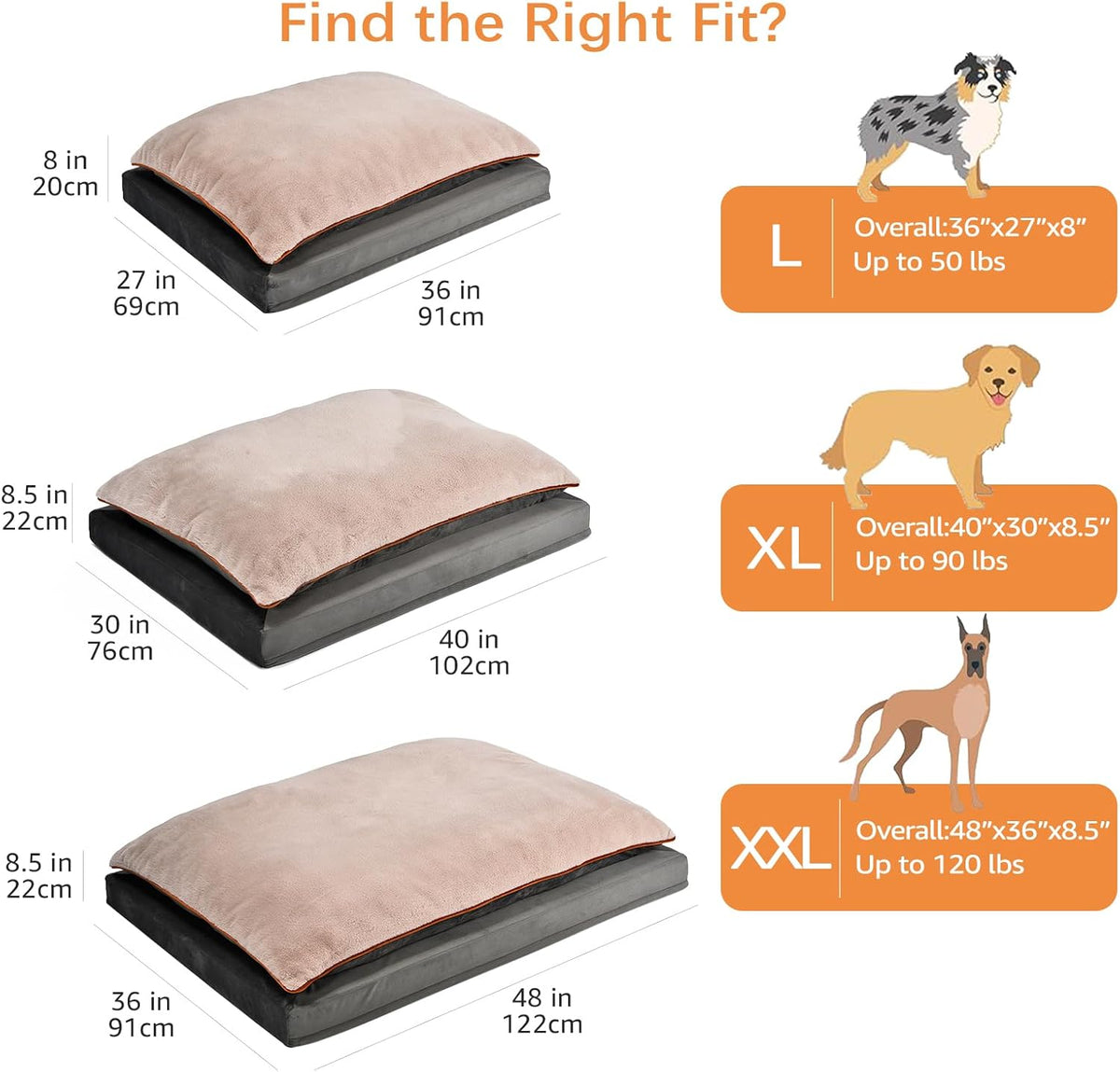 Amazon Basics Dog Bed with Cooling Gel Memory Foam, Pressure-Relief Support for Dogs up to 50lbs