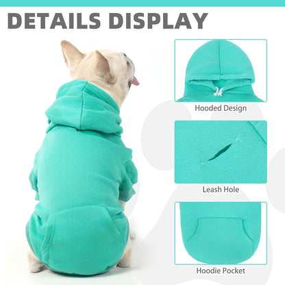 KOOLTAIL Basic Dog Hoodie - Soft and Warm Dog Hoodie Sweater with Leash Hole and Pocket, Dog Winter