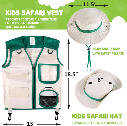 GINMIC Kids Explorer Kit & Bug Catching Kit, 16 Pcs Outdoor Exploration Safari Kit for Kids Camping