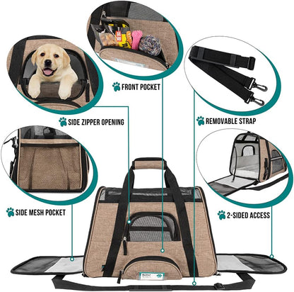 PetAmi Airline Approved Pet Carrier for Cat, Soft Sided Dog Carrier for Small Dog, Cat Travel