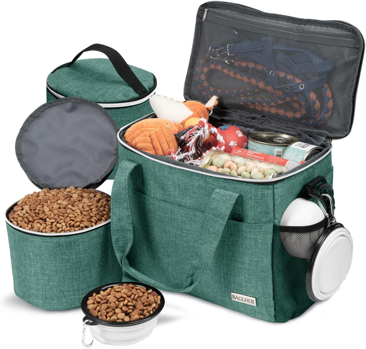 BAGLHER Dog Travel Bag Backpack Pet Supplies Backpack Pet Accessories Storage Bag 5-Piece Set with