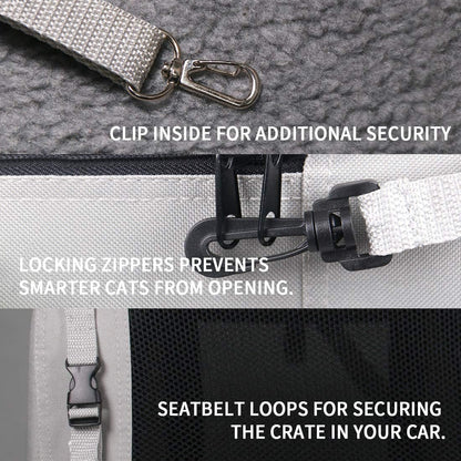 Extra Large Cat Carrier Soft Sided, Portable Small Dog Carrier for 2 Cats, 24"x16.5"x16" Car Travel